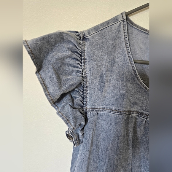 Mika Rose Denim Cap Sleeve Dress Size Medium - Picture 4 of 4